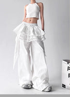 Lace Patchwork Cargo Pants