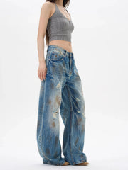 Distressed Gothic Low Rise Baggy Pant