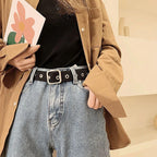 PU Gothic Leather Pin Buckle Belt