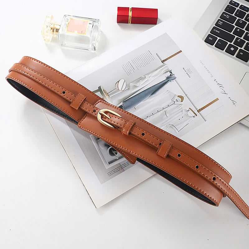 PU Gothic Leather Pin Buckle Belt