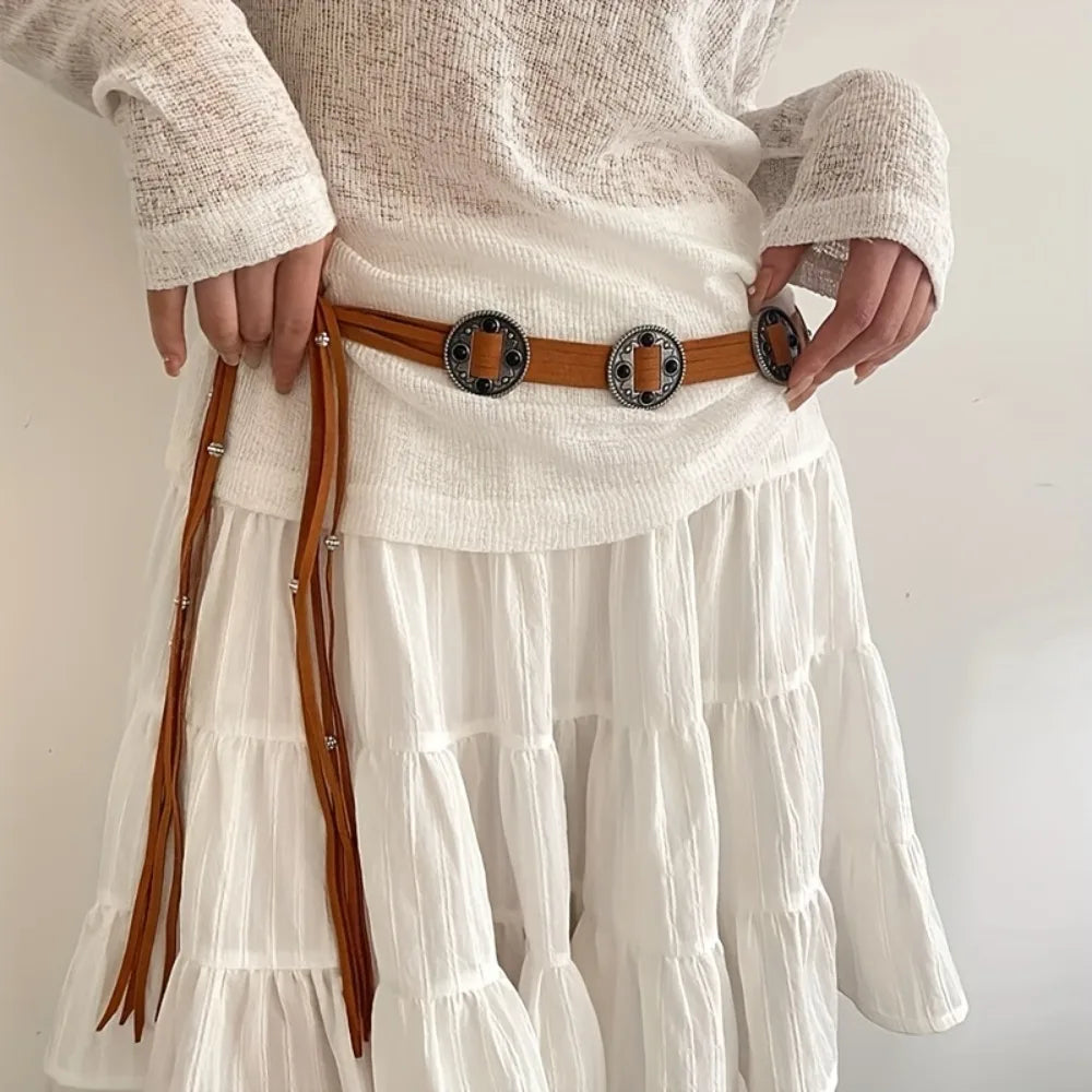 Vintage Gothic Coin Braided Sash Belt Main image