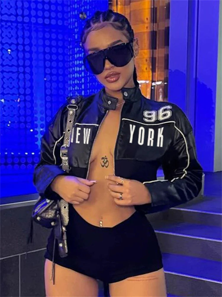 Button Zip Detail Crop Jacket Secondary image