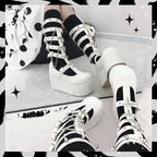 Gothic Punk Metal Chain Platform Chunky Boot