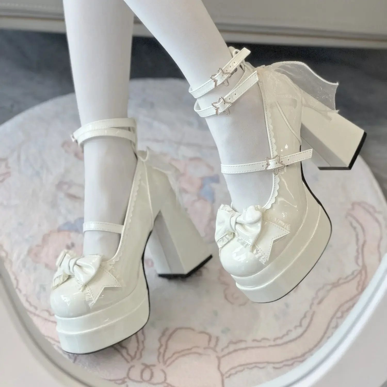 PU Leather Lolita Gothic High Heel