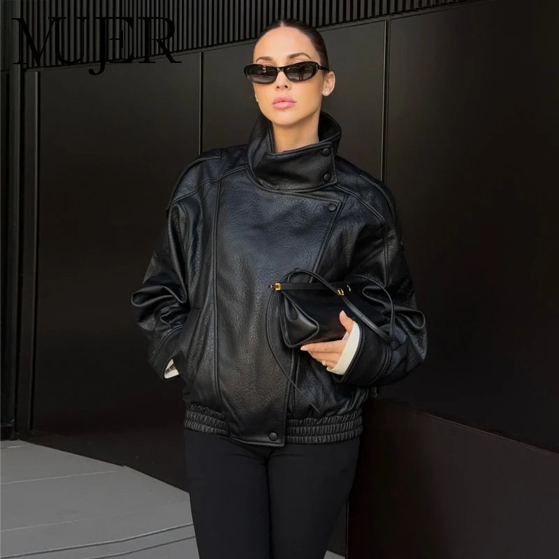 Office Style Faux Leather Jacket Main image
