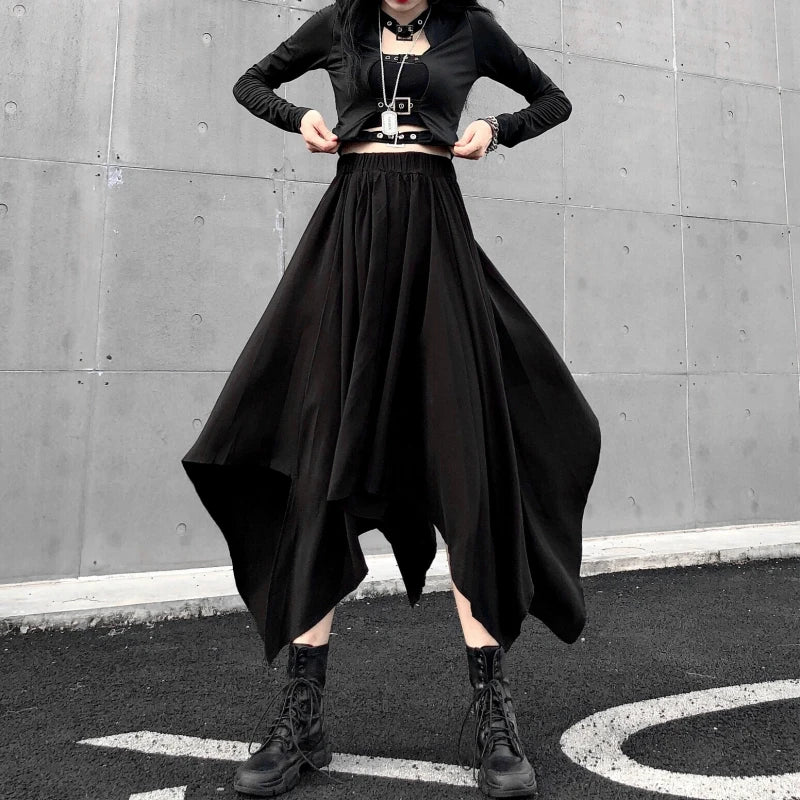 Irregular High Waist Long Skirt Main image