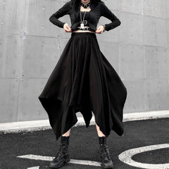 Irregular High Waist Long Skirt