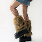 Gothic Faux Fur Thick Plush Sock