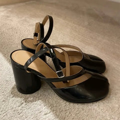 Patent Leather Slingback Gothic High Heel