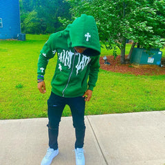 Gothic Rhinestone Zip Hoodie