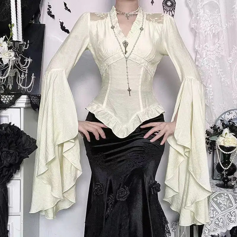 Slim Fit Gothic Blouse Long Sleeve Main image