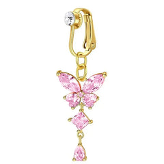 Clip-On Butterfly Fake Gothic Belly Ring
