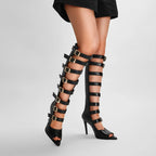 Summer Zipper Buckle Peep Toe Gothic Boot