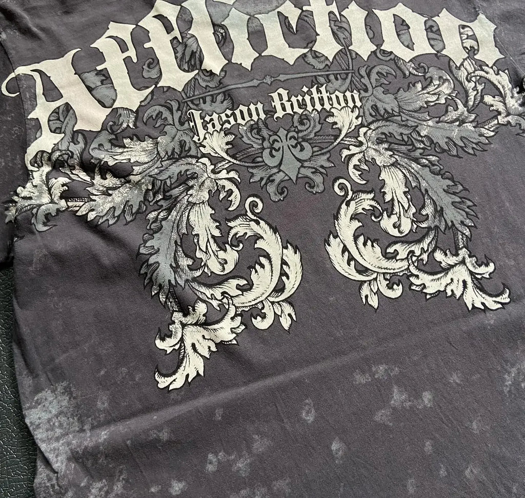 Skull Cross Print Gothic Cotton T-shirt