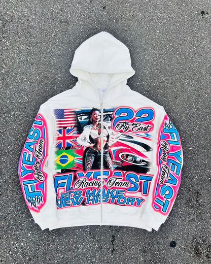 Gothic Racer Graphic Zip Hoodie
