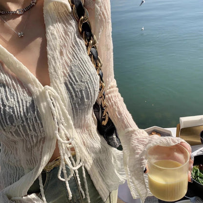 Transparent Lace See Through Blouse