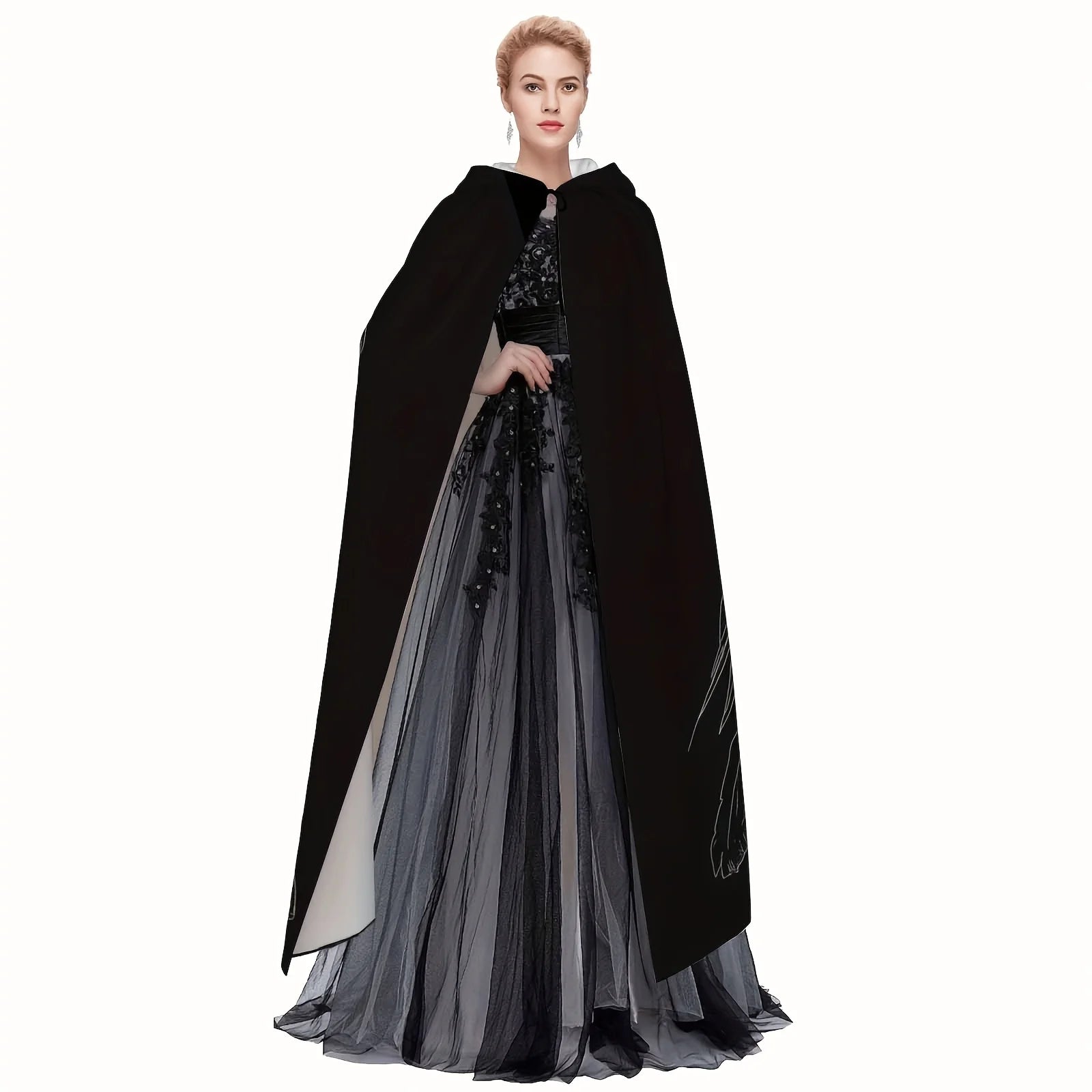 Gothic Hooded Cloak Secondary image