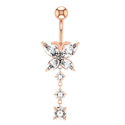 Classic Zircon Drop Gothic Belly Ring
