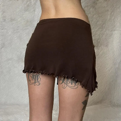 Irregular Drawstring Bandage Skirt