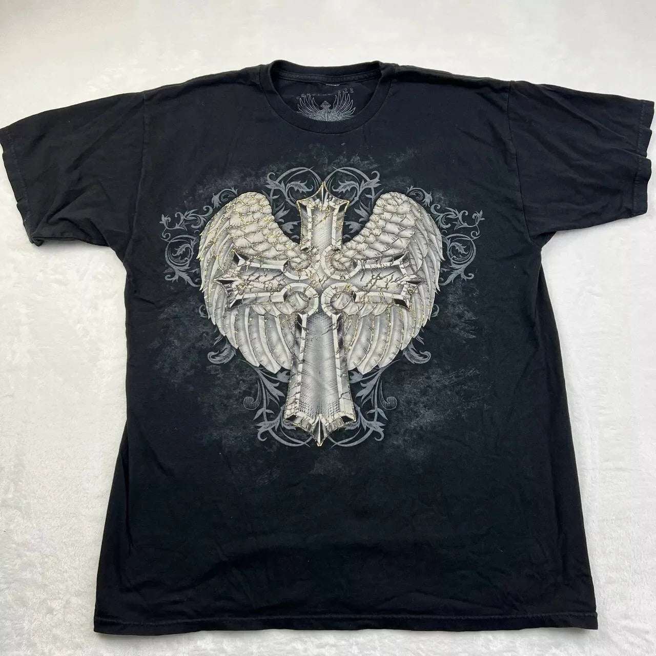 Red Letter Print Gothic Cotton T-shirt