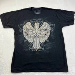 Red Letter Print Gothic Cotton T-shirt