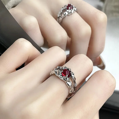 Y2K Gothic Irregular Stone Animal Ring