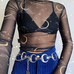 Harajuku Gothic Punk Moon Metal Belt