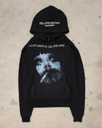Gothic Cartoon Letter Oversized Hoodie