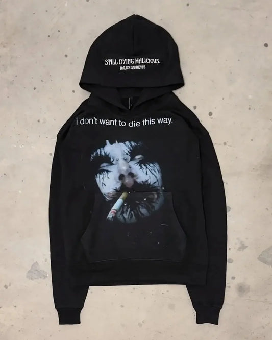 Gothic Cartoon Letter Oversized Hoodie