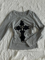 Vintage Gothic Long Sleeve Cotton T-shirt