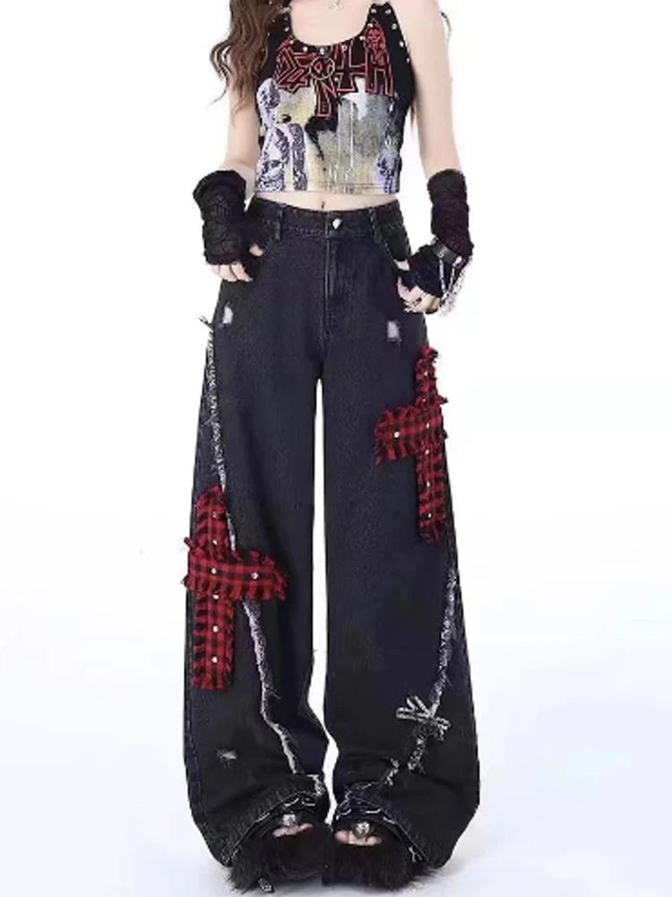 Black Gothic Y2K Baggy Denim Pant Main image