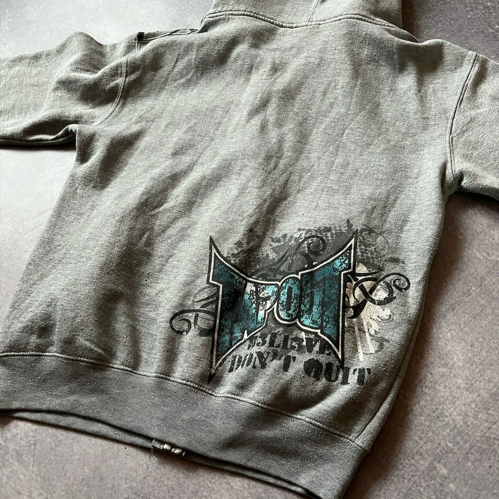 Gothic Retro Letter Zip Hoodie