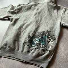 Gothic Retro Letter Zip Hoodie