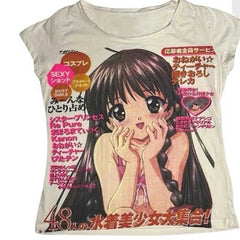 Punk Letter Print Sleeveless Cotton T-shirt