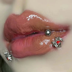 Spider Gothic Horseshoe Lip Stud