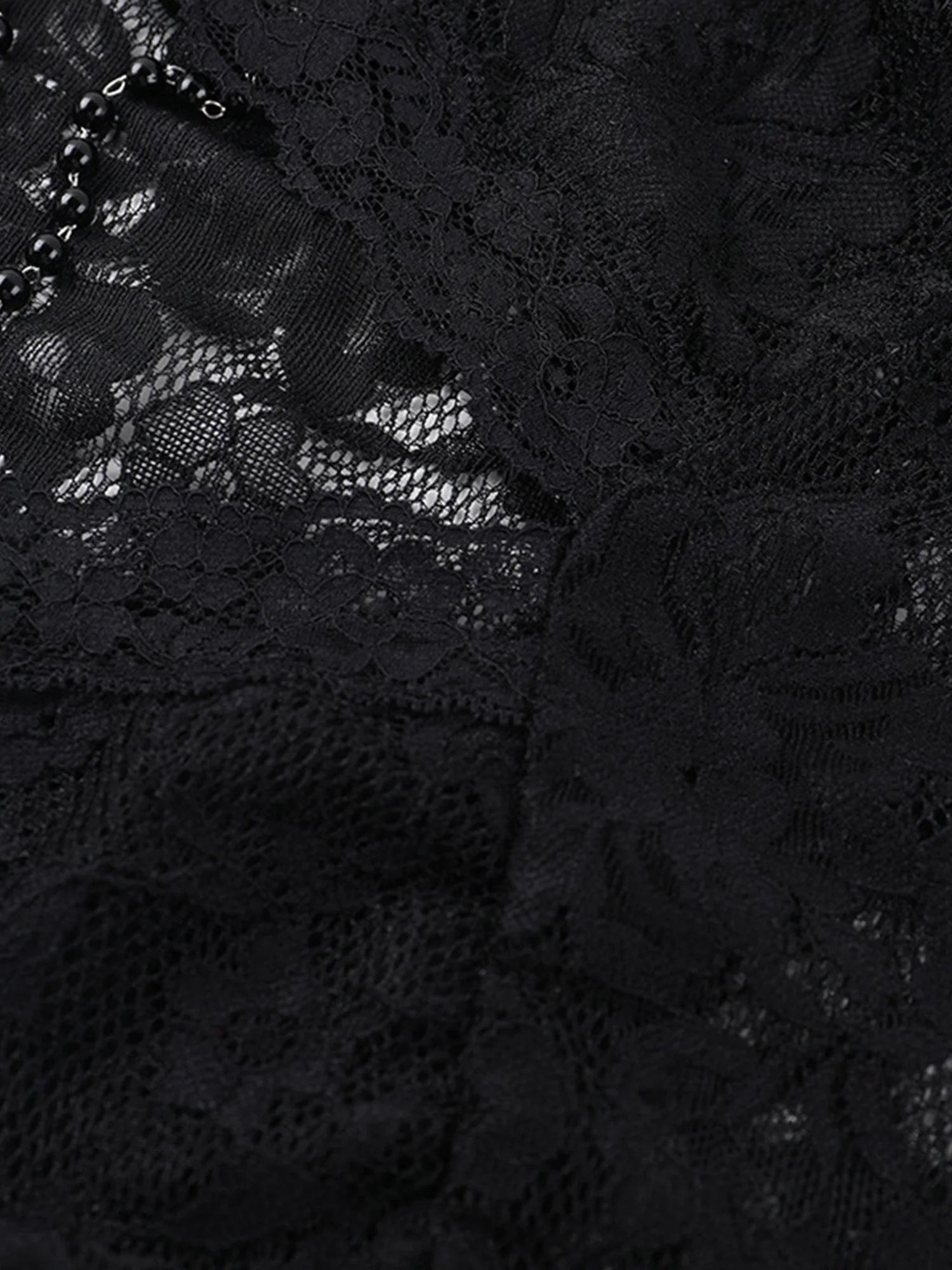Lace Flare Sleeve Mesh Top