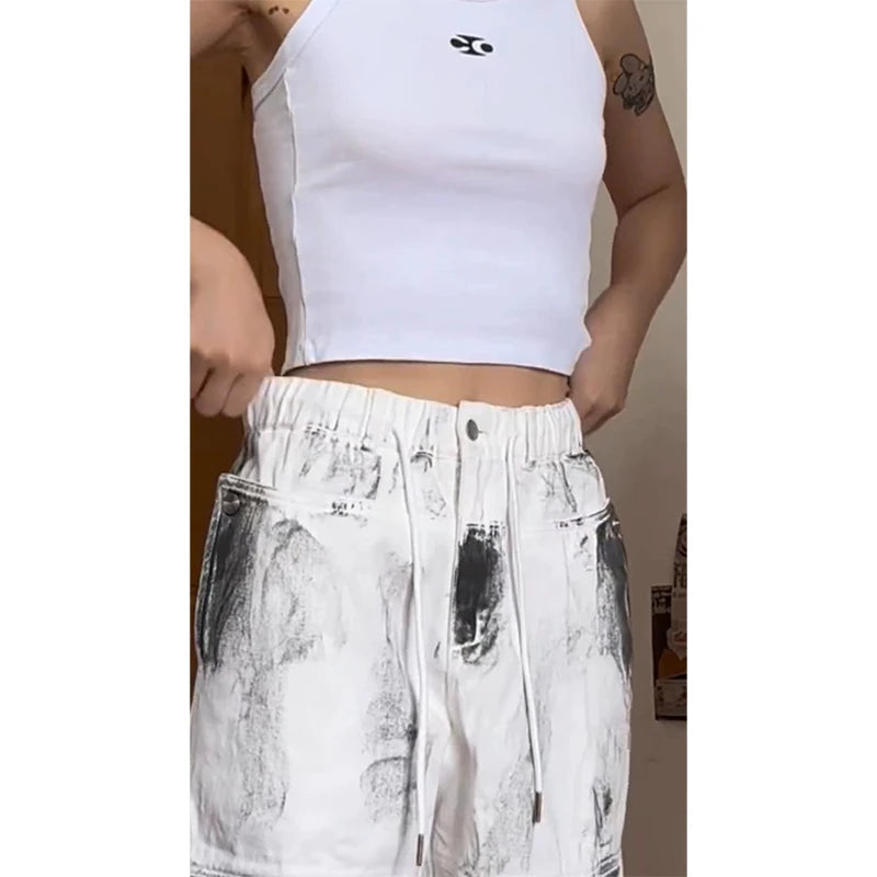 White Gothic Cargo Denim Pant Main image