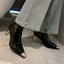 Star Style Gothic Metal Square Toe Ankle Boot