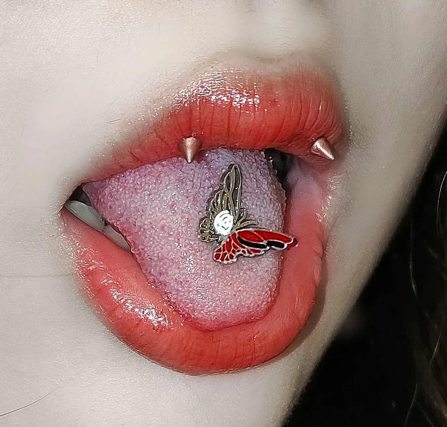 Punk Butterfly Dripping Oil Fashion Tongue Ring