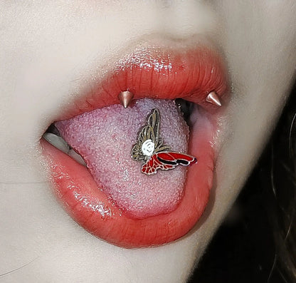 Punk Butterfly Dripping Oil Fashion Tongue Ring