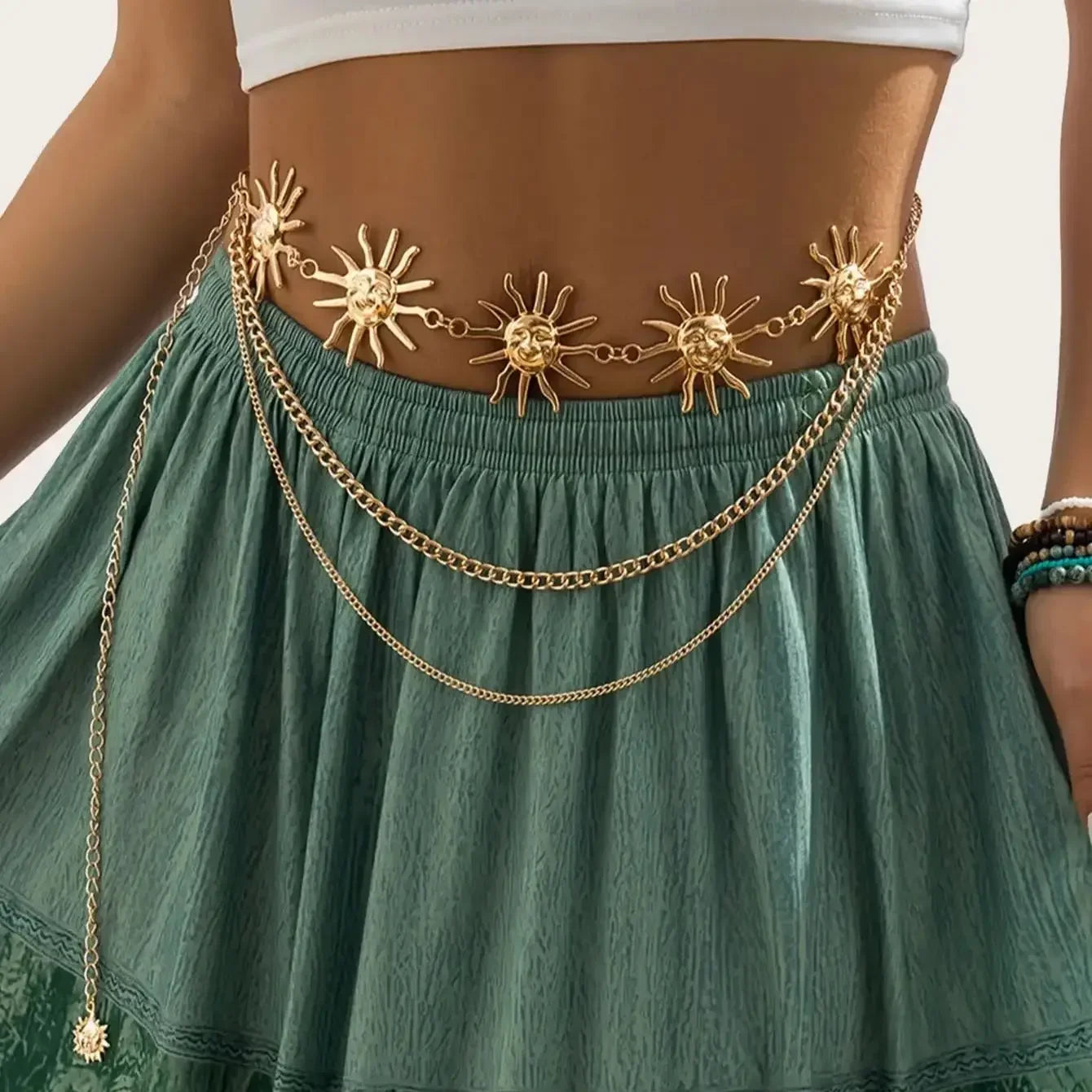 Punk Gothic Hip Hop Layered Waist Chain Belt