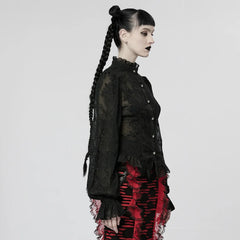 Gothic Flare Sleeve Chiffon Blouse