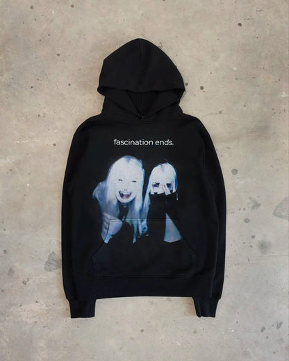 Gothic Grunge Graphic Print Hoodie