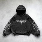 Gothic Punk Print Oversized Hoodie
