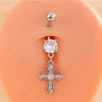 Hollow Cross Punk Gothic Belly Ring