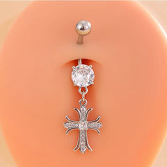Hollow Cross Punk Gothic Belly Ring