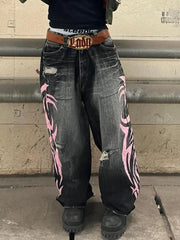 Washed Blade Print Gothic Pant