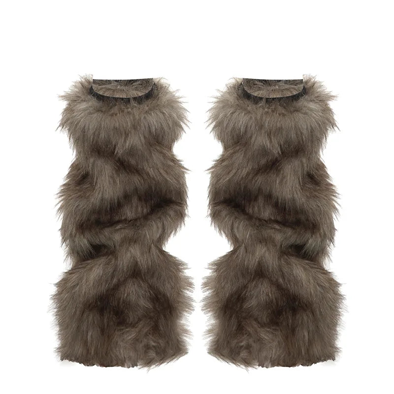 Gothic Faux Fur Thick Plush Sock