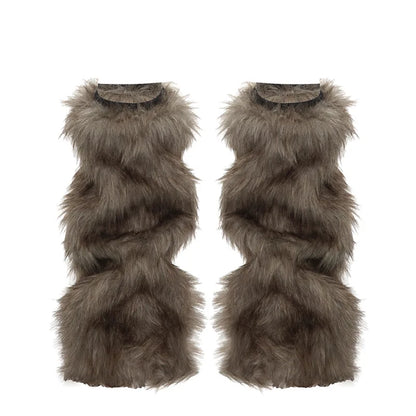 Gothic Faux Fur Thick Plush Sock