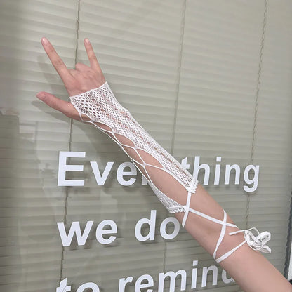 Gothic Lace Cross Strap Glove